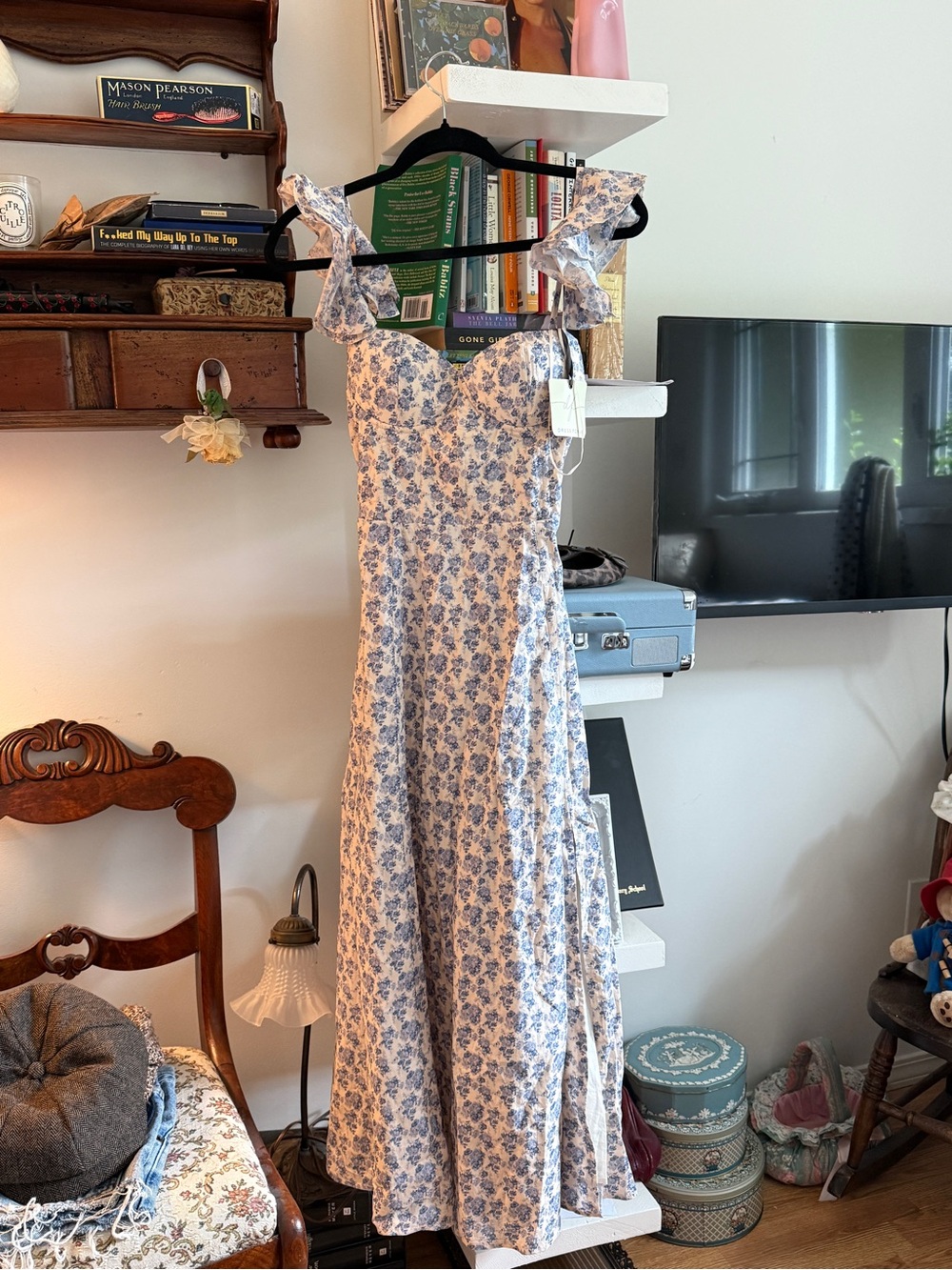 Blue Floral Maxi Dress